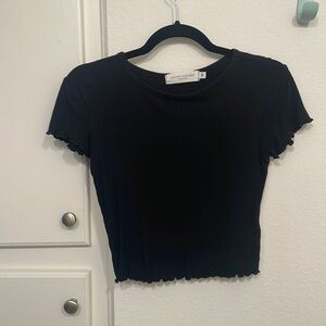 Nectar black ribbed crop top